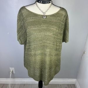 Green knitted slouchy sweater tagged